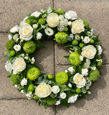 Green and White Wreath